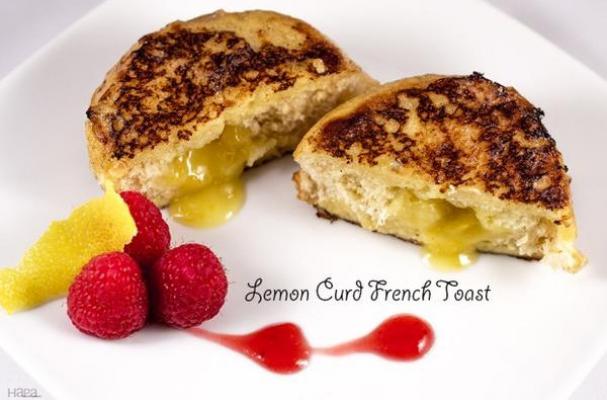 Lemon Curd French Toast with Raspberry Sauce