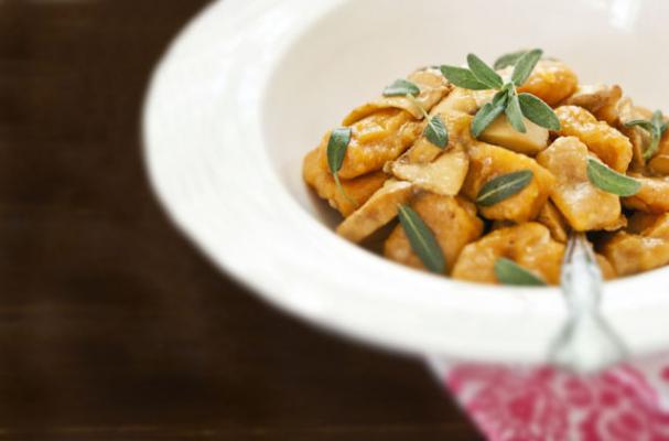 sweet potato gnocchi with chanterelles and sage