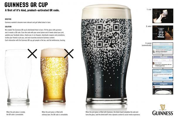 guinness qr code pint glass beer social media