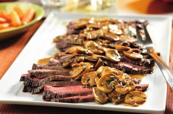 flank steak with mushroom sauce