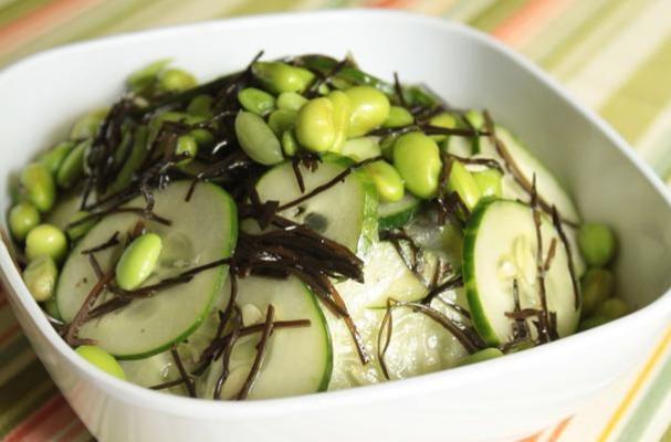 Arame edamame cucumber salad