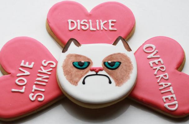 Grumpy Cat Valentine Cookies