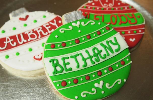 Personalized Christmas Ornament Cookies