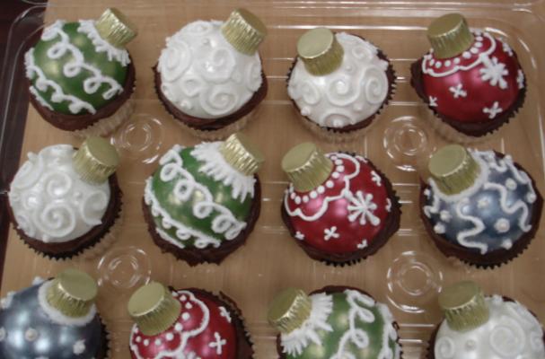 Chocolate Christmas Ornament Cupcake Toppers