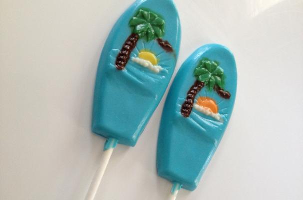 Surfboard Chocolate Lollipops
