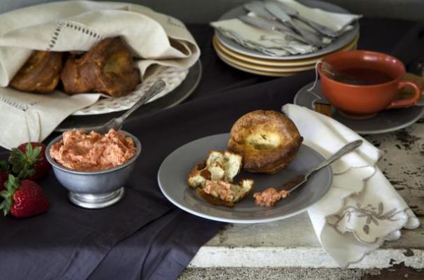 Lemon-Almondy Popovers with Homemade Strawberry Butter