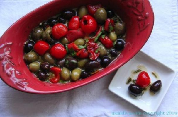 Baked Olives and Peppers