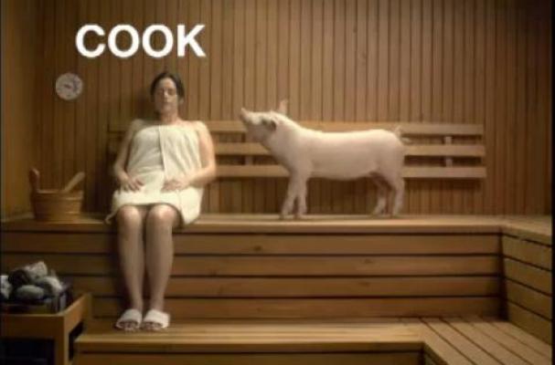 pig sauna ad