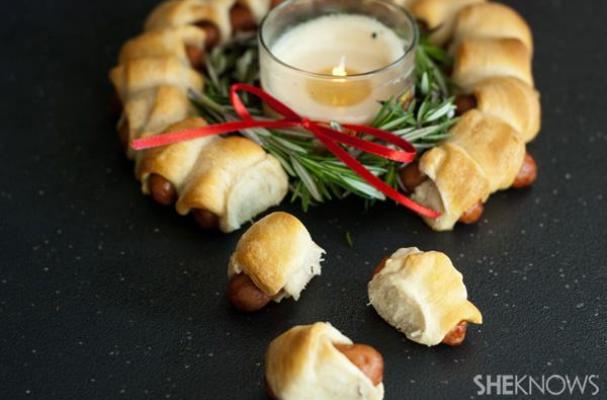Pigs in a Blanket Holiday Wreath