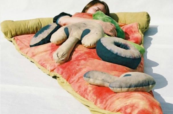 pizza sleeping bag