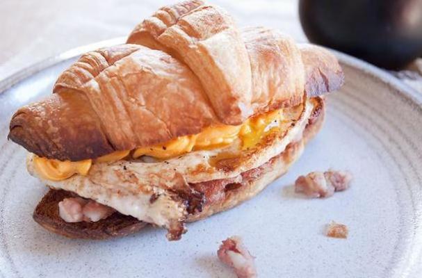 Redneck Breakfast Sandwich on a Croissant