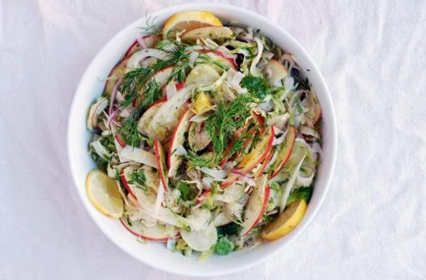 Shaved Fennel, Brussels Sprout and Apple Salad