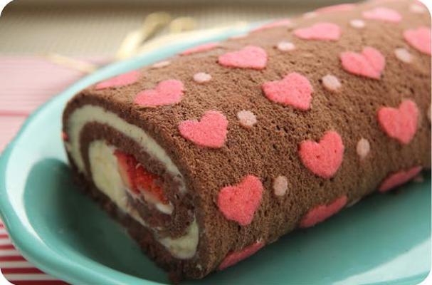 Heart Patterned Cake Roll