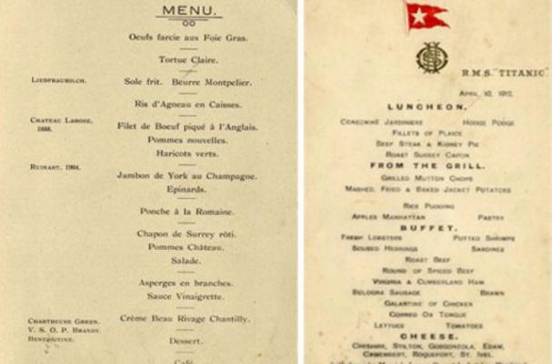 Titanic Menu Sells for $160,000