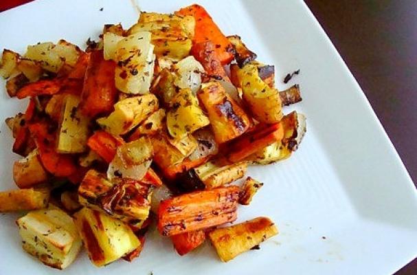 Foodista | Maple Roasted Root Vegetables