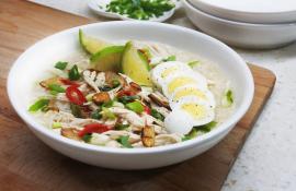 arroz caldo recipe, filipino chicken rice soup